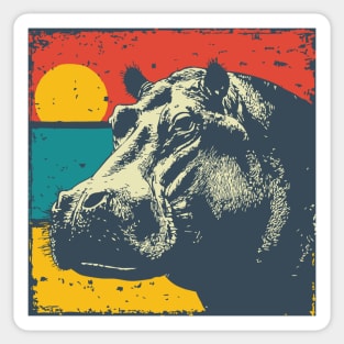 Colorful Hippo Face Pop Art for Zoo Lovers Sticker